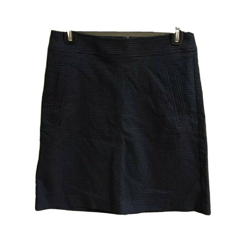 LOFT Ann Taylor Textured A-Line Mini Skirt NWT Size 0 Black Blue